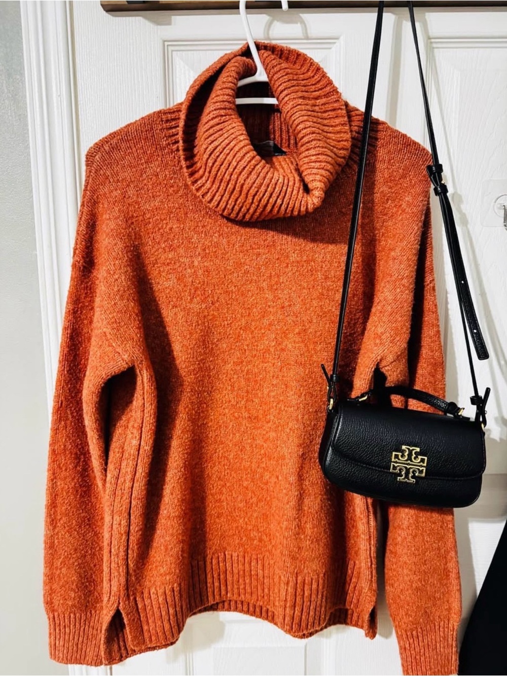 Denver Hayes Orange Cowl Neck Sweater